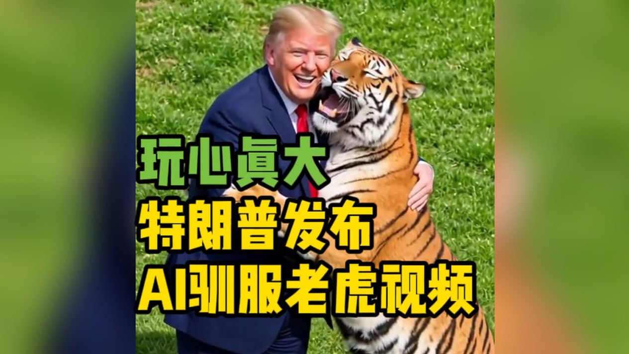 特朗普发布驯服老虎AI视频