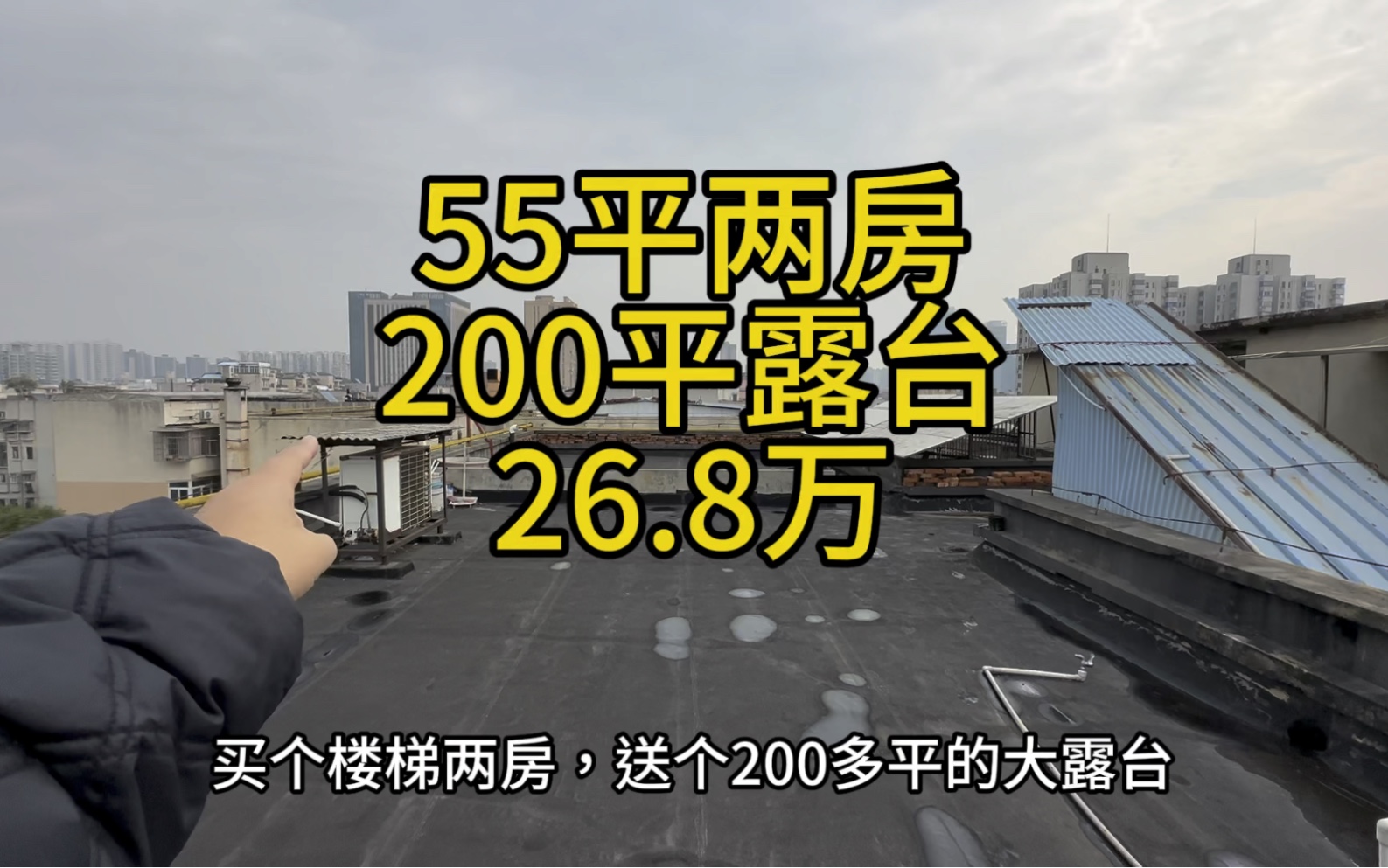 火星小区,55平两房,送200平私家露台.6顶,总价26.8万.哔哩哔哩bilibili