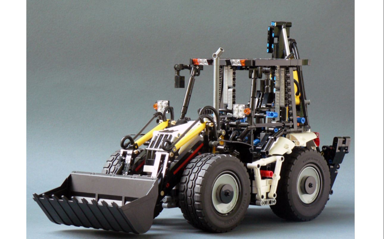 lego乐高 technic科技系列 moc backhoe 气动反铲装载机