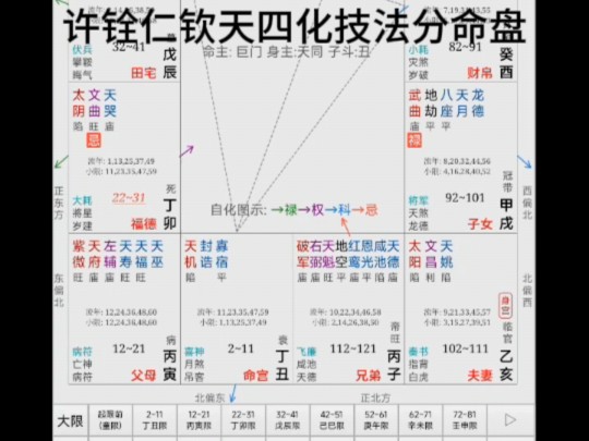 命盘分析全过程,许铨仁钦天四化技法.哔哩哔哩bilibili