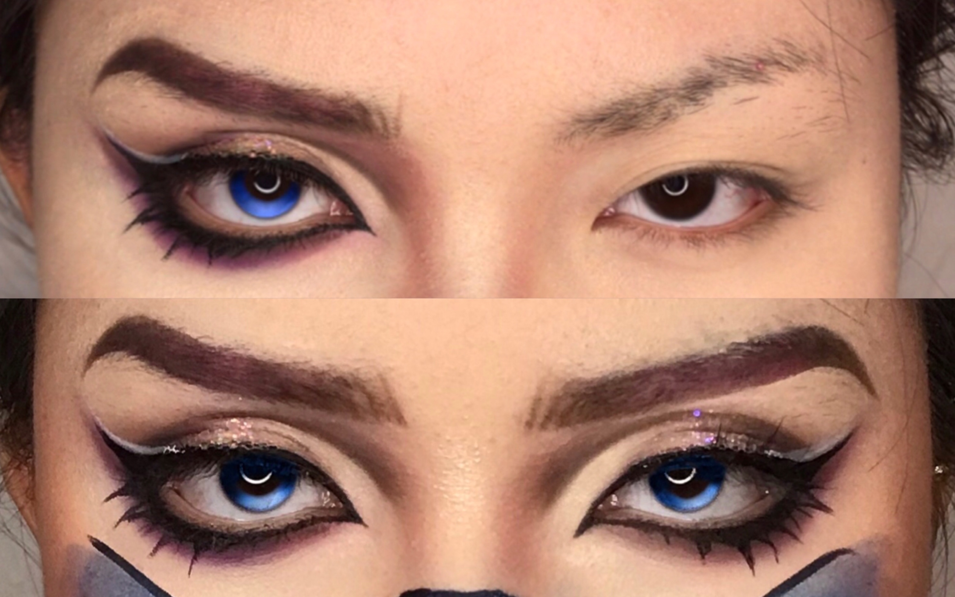 当眼妆逐渐jo化 烟熏火燎的赛博朋克妆 拿捏了!cos/哥特可用