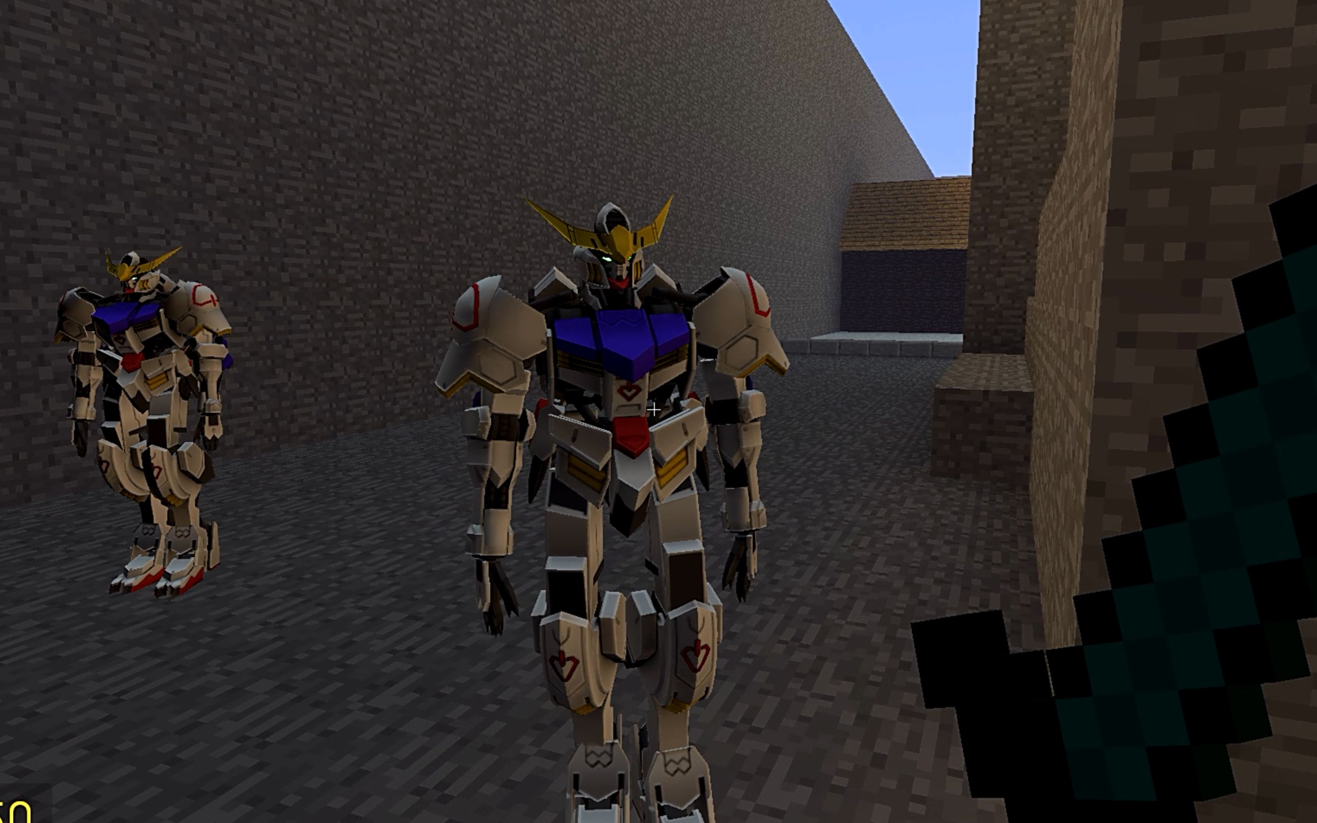 我的世界:史蒂夫竟然跟铠甲勇士打起来了