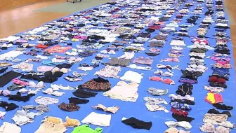 日窃贼狂偷女性内衣被抓，730件内衣密密麻麻铺满一地 警方都惊呆
