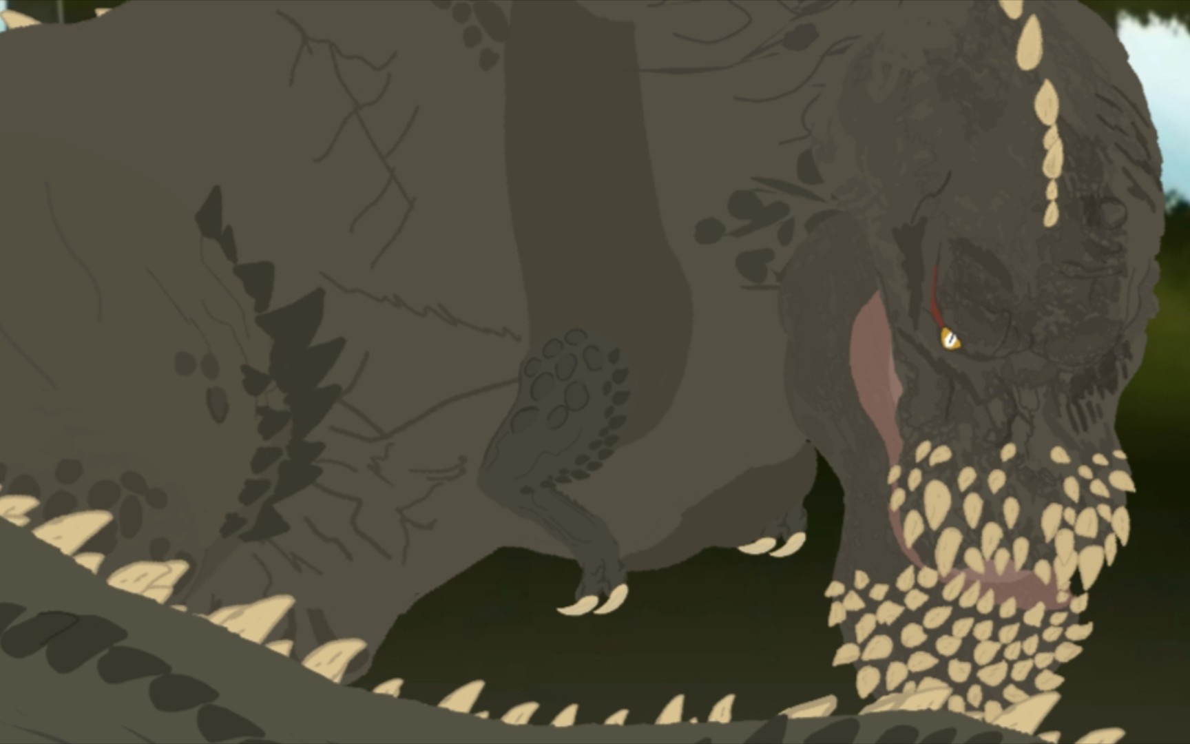 [dc2/怪物猎人]自制模型展示 恐暴龙侧面视角动画.