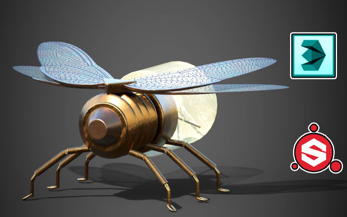 【3dmax建模教程】完整流程仿蜜蜂间谍机器人教学(封面是成品!