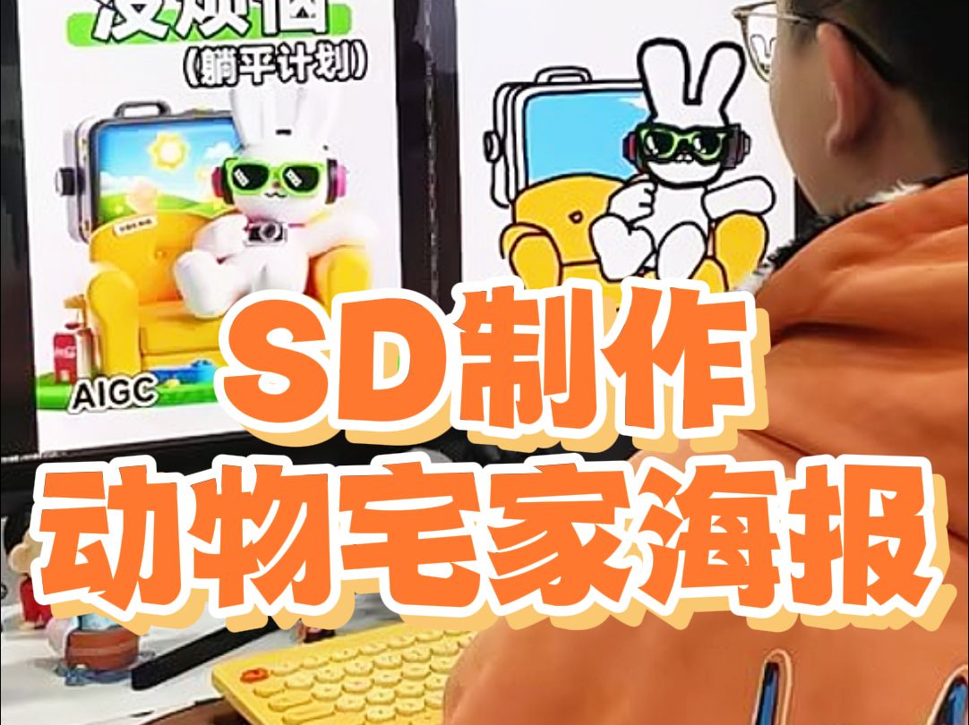 SD教程丨动物宅家海报哔哩哔哩bilibili