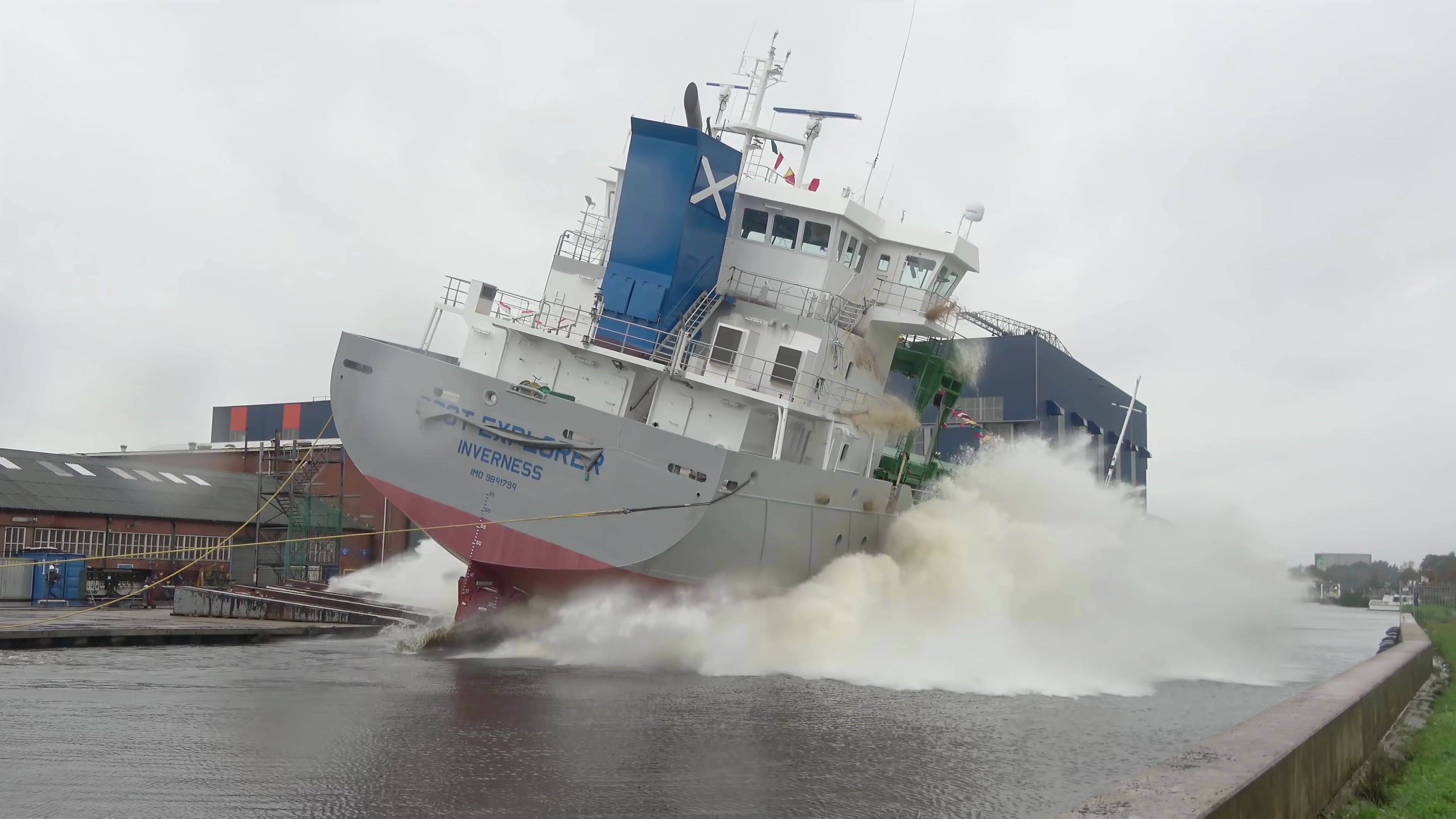 ship launch _ 10 awesome waves, fails and close calls