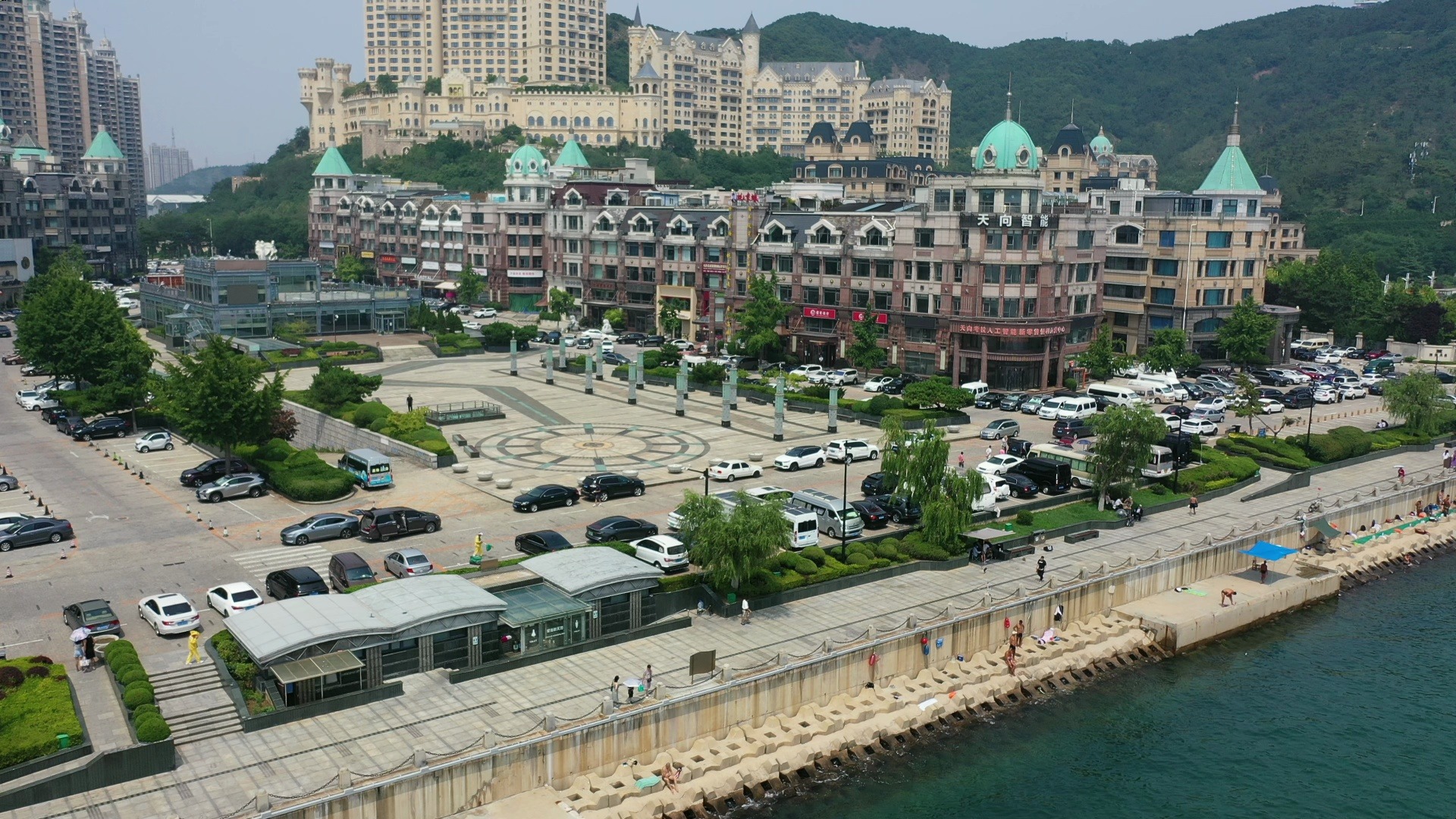 大连星海新天地海滨航拍