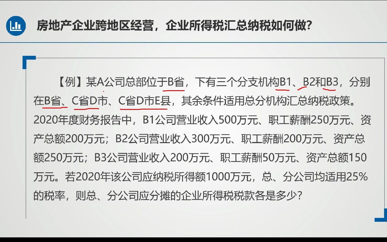 房地产企业跨地区经营,企业所得税汇总纳税如何做?哔哩哔哩bilibili