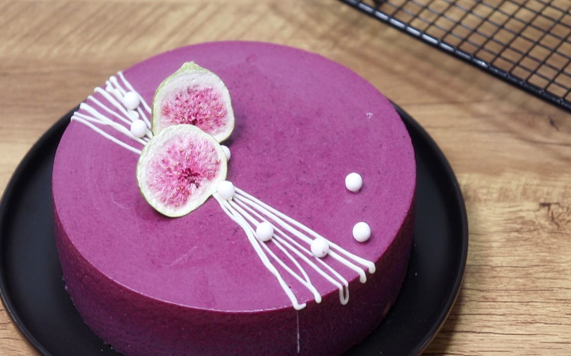 葡萄紫多肉慕斯蛋糕,简单又好看的做法_哔哩哔哩_bilibili