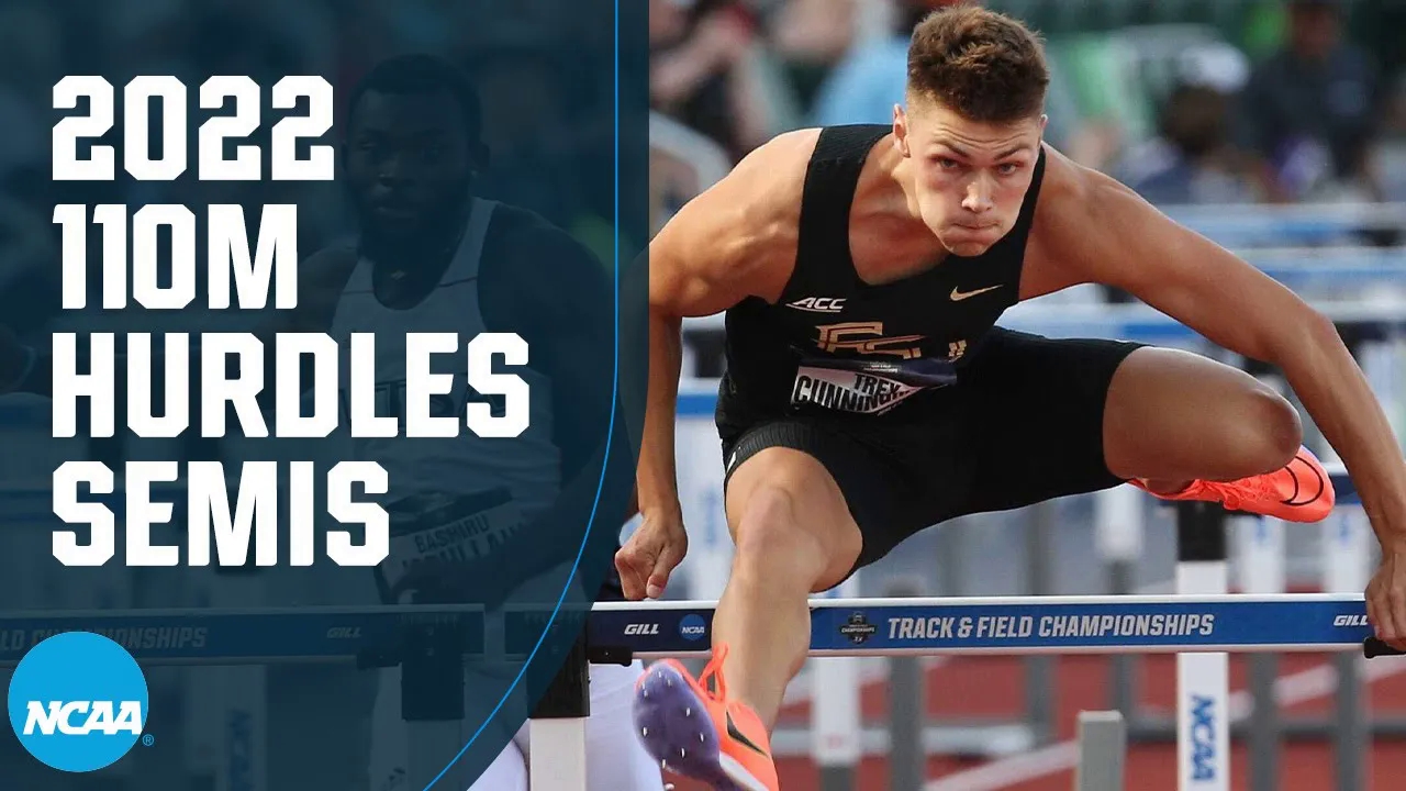 2022ncaa锦标赛男子110米栏半决赛第3组坎宁安132104