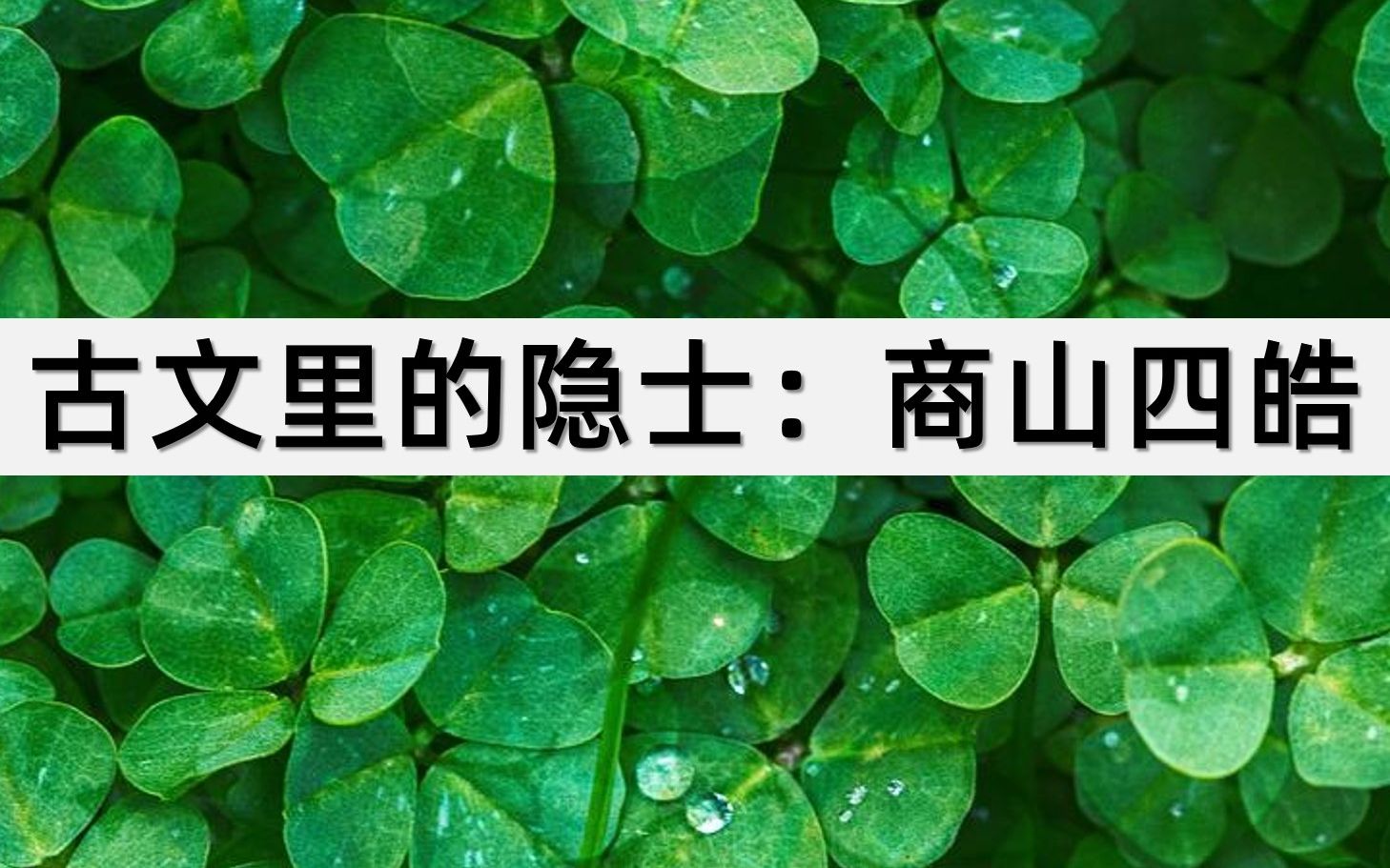 [图]古文科普《古文里的隐士：商山四皓》｜须眉晧白，衣冠甚伟｜古文出处：《史记·留侯世家》司马迁【西汉】