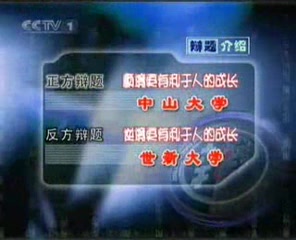 [图]2003国际大专辩论赛决赛 中山大学对台湾世新大学 顺境OR逆境（马薇薇、黄执中）