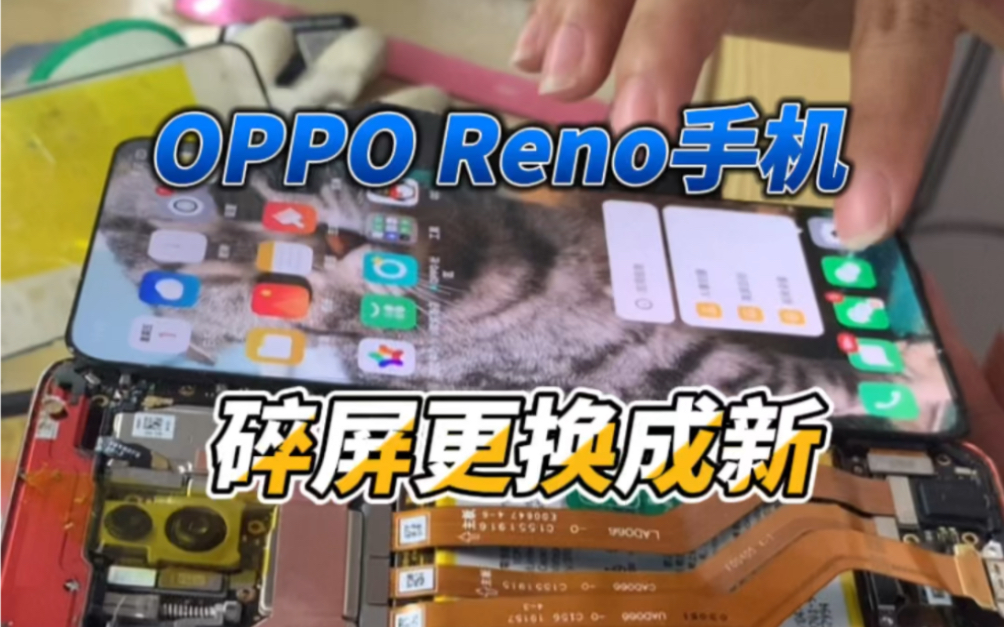 OPPO Reno外屏更换详细过程,大家觉得150块更换值不值哔哩哔哩bilibili