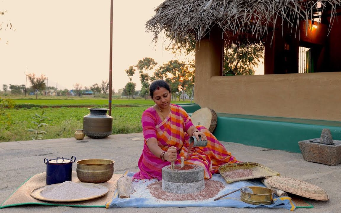 龙爪稷食谱(ragi)---印度泰米尔人乡村生活