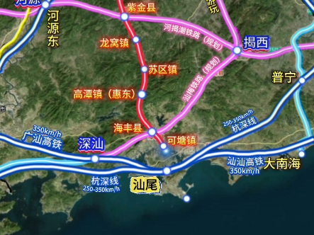 广东龙川至汕尾铁路线路走向及沿线站点,龙川可直达汕尾港