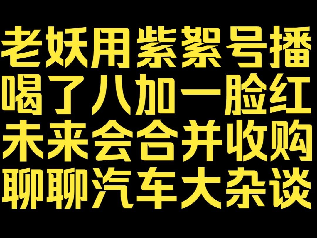 【加正餐】【汽车界老妖】2024.12.30晚上,老妖用紫絮号播,喝了八加一脸红,未来会合并收购,聊聊汽车大杂谈【超浓缩直播切片】哔哩哔哩bilibili