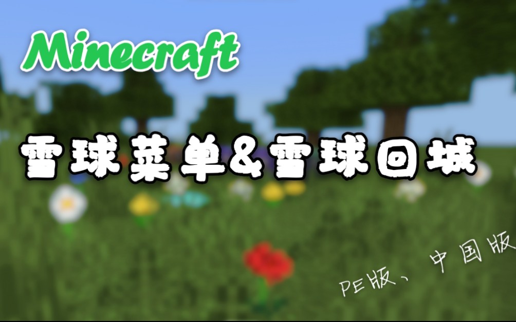 【CBerCEMinecraft雪球菜单&雪球回城】我的世界 绝对干货!哔哩哔哩bilibili