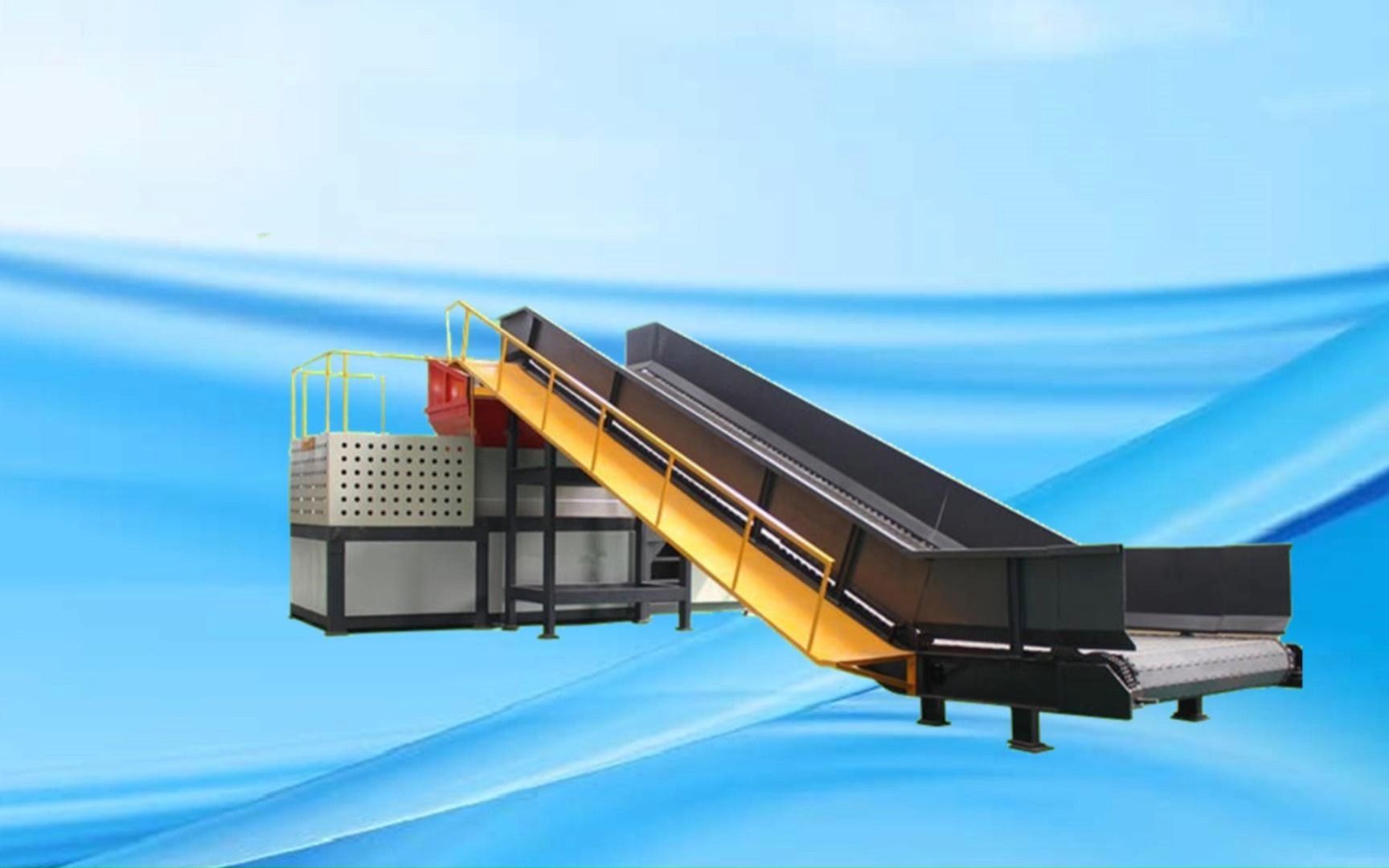 生活垃圾撕碎机,固废垃圾破碎机成套设备生产线,多功能双轴撕碎机