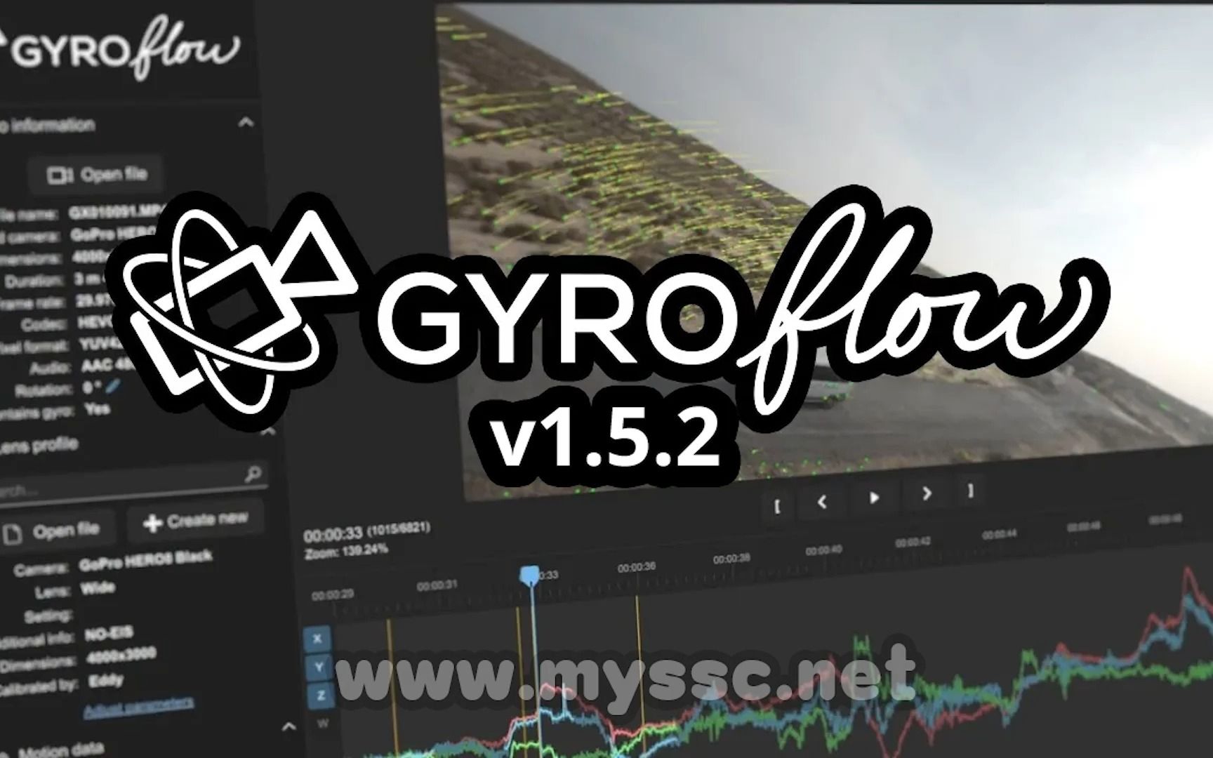 免费稳定防抖软件/插件:Gyroflow v1.5.2 先进陀螺仪视频稳定防抖工具适用于电影摄影、无人机摄影等哔哩哔哩bilibili