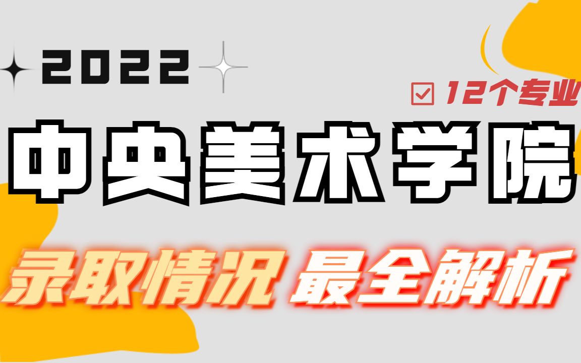 2022年中央美术学院录取情况哔哩哔哩bilibili