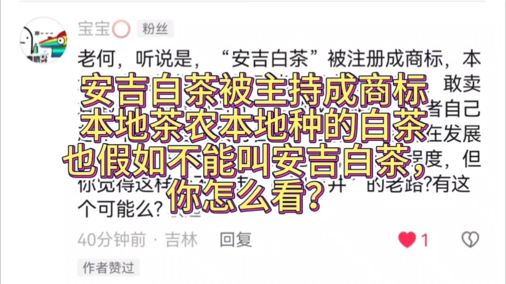 安吉白茶被注册成商标没有授权本地人本地种也被打假的话你怎么看哔哩哔哩bilibili