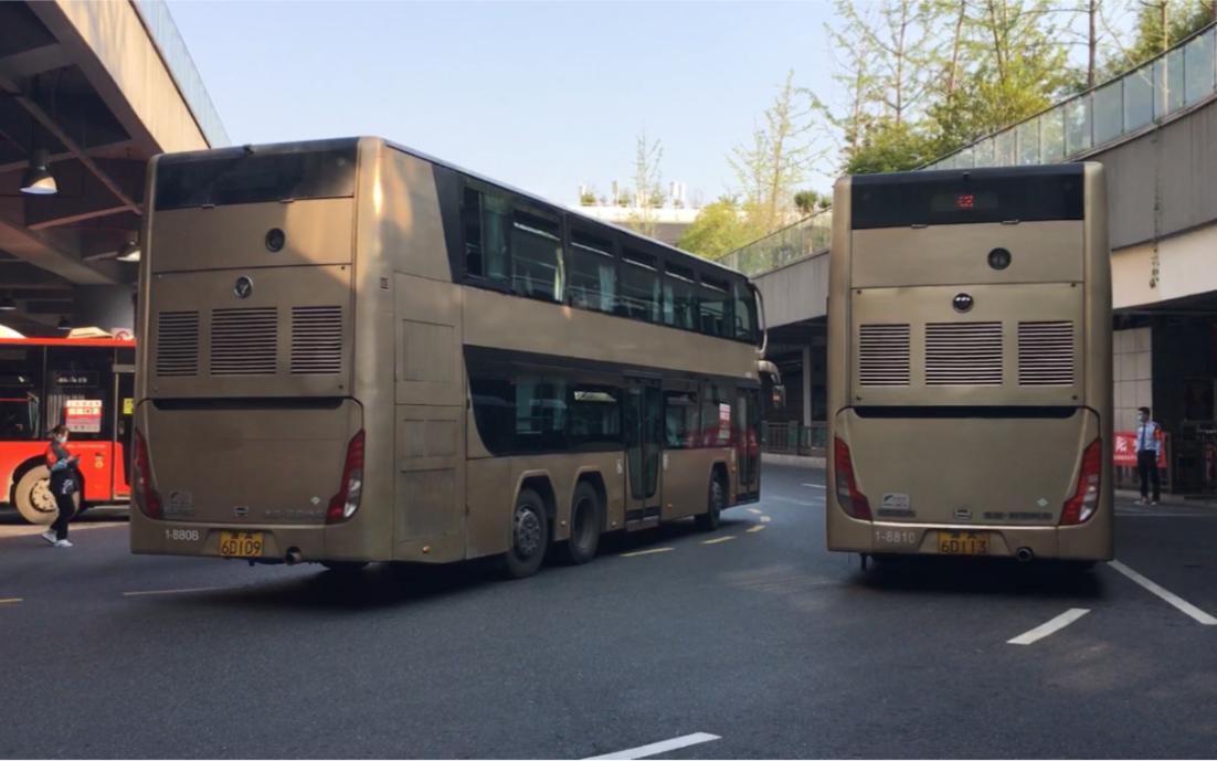 【杭州公交】bj6128c8bcd 双层 43路 1-8808 火车东站西 发车_哔哩