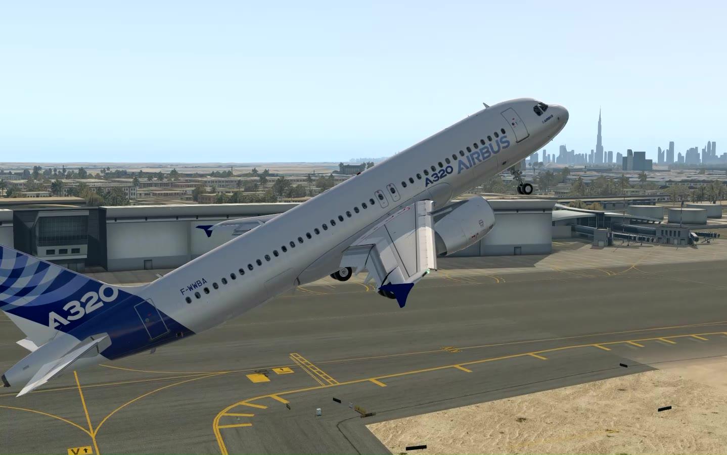 【飞行模拟】空客a320 200节逆风起飞