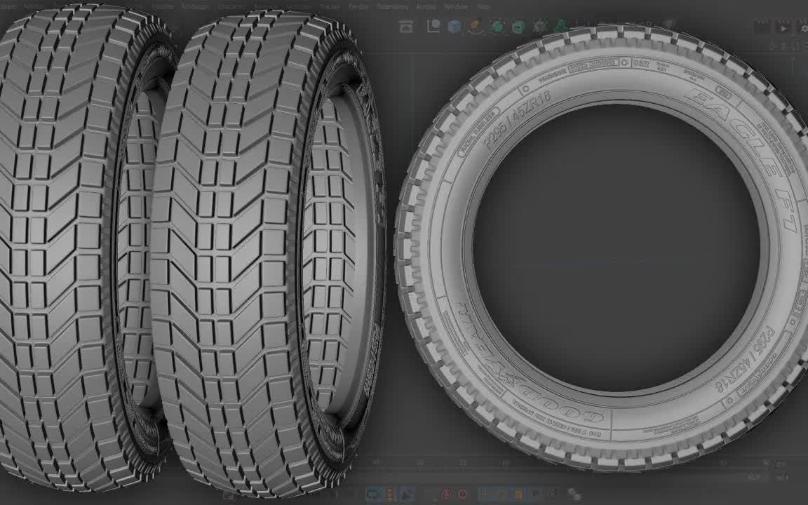 3D汽车轮胎C4D建模技巧课程哔哩哔哩bilibili