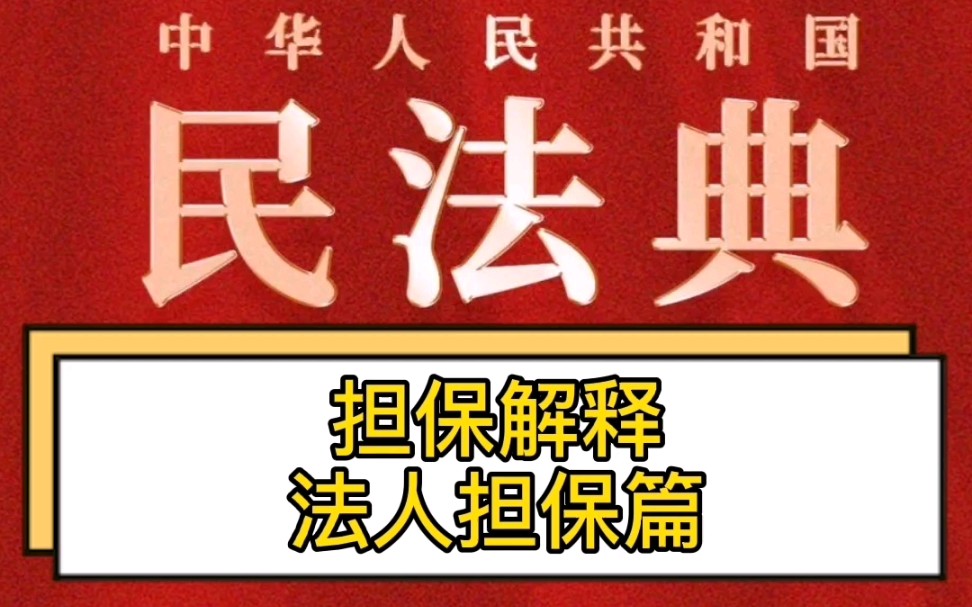 民法典之担保法解释:法人担保篇哔哩哔哩bilibili