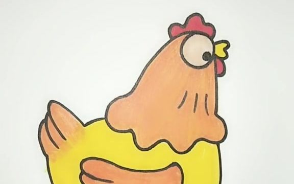 老母鸡简笔画彩色图片