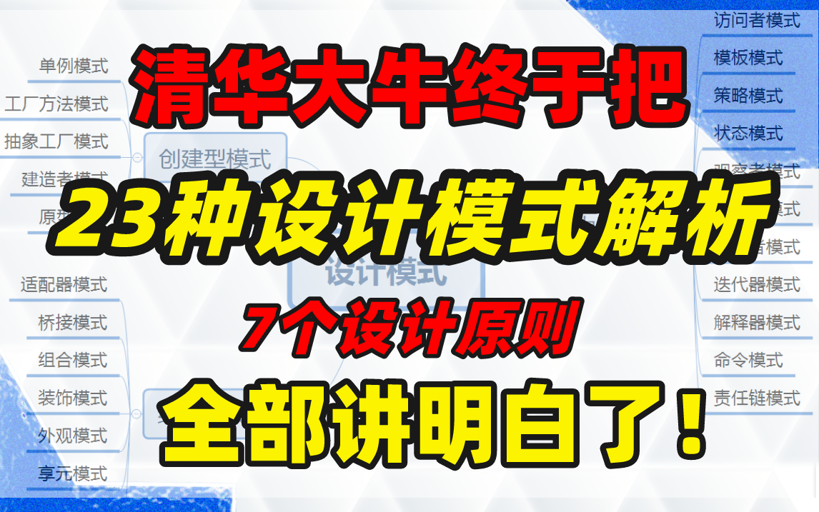 【2023版】Java设计模式保姆级教程通俗易懂,终于有清华大牛把23种设计模式和7个设计原则用一个项目解析全部讲明白了!哔哩哔哩bilibili