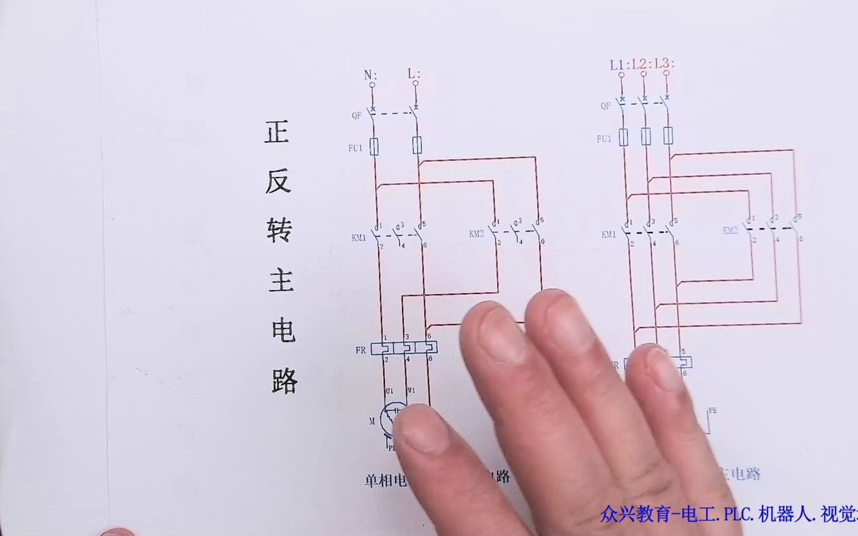 众兴教育第三十讲双互锁正反转电路讲解哔哩哔哩bilibili