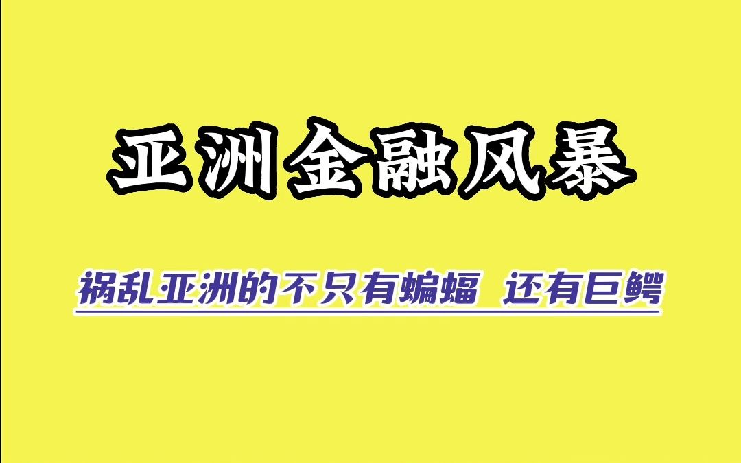 亚洲金融风暴哔哩哔哩bilibili