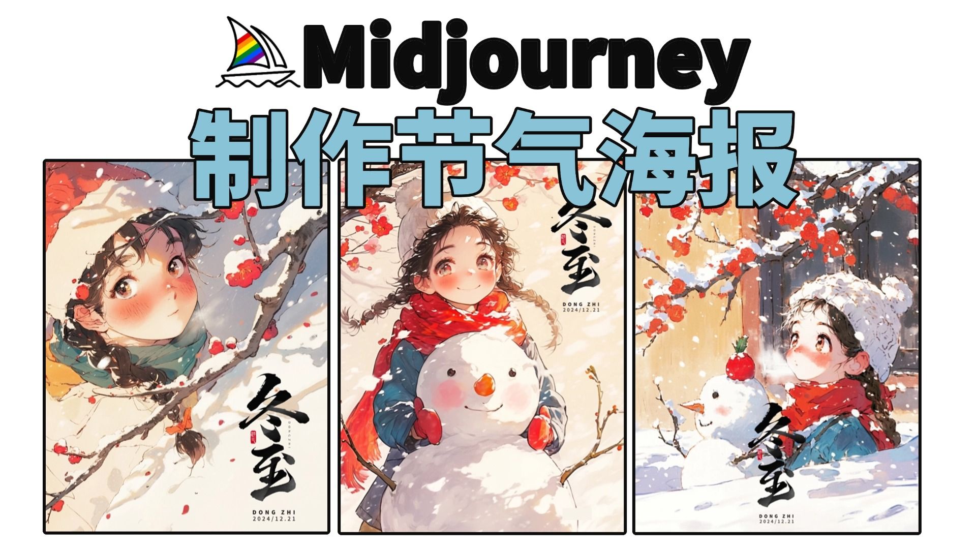 Midjourney制作节气海报 |MJ教程哔哩哔哩bilibili