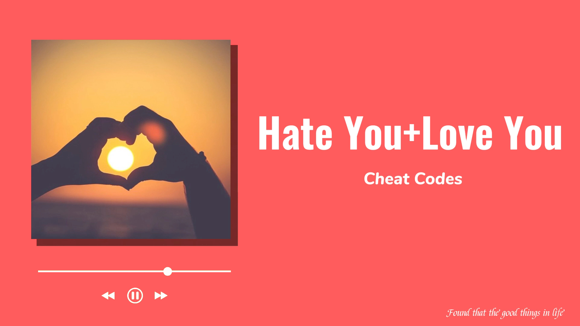 [图]日推歌曲｜幻想着听着这首歌驱车去追逐日落｜《Hate You+Love You》