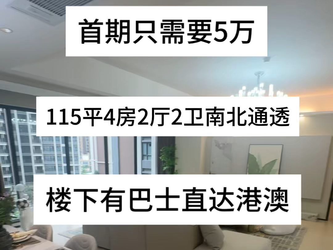 首期只需要5万拿下115平4房单位南北通透!楼下有巴士直达港澳15分钟到拱北口岸!精装交付#粤港澳大湾区 #中山坦洲 #香港买房 #中山楼市 #中山笋盘...