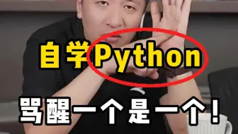 听劝！普通人自学Python，骂醒一个是一个！！！