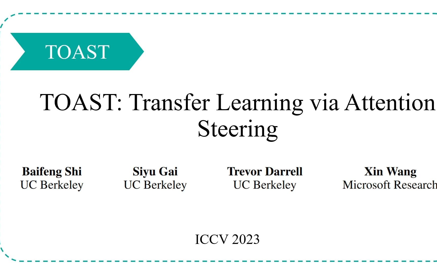 [论文讲解]TOAST: Transfer Learning via Attention Steering (ICCV 2023)哔哩哔哩bilibili