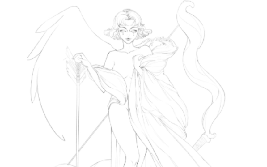 堕天使,大概想的是丘比特的爱人psyche的一些脑洞,未完待续(下辈子画)