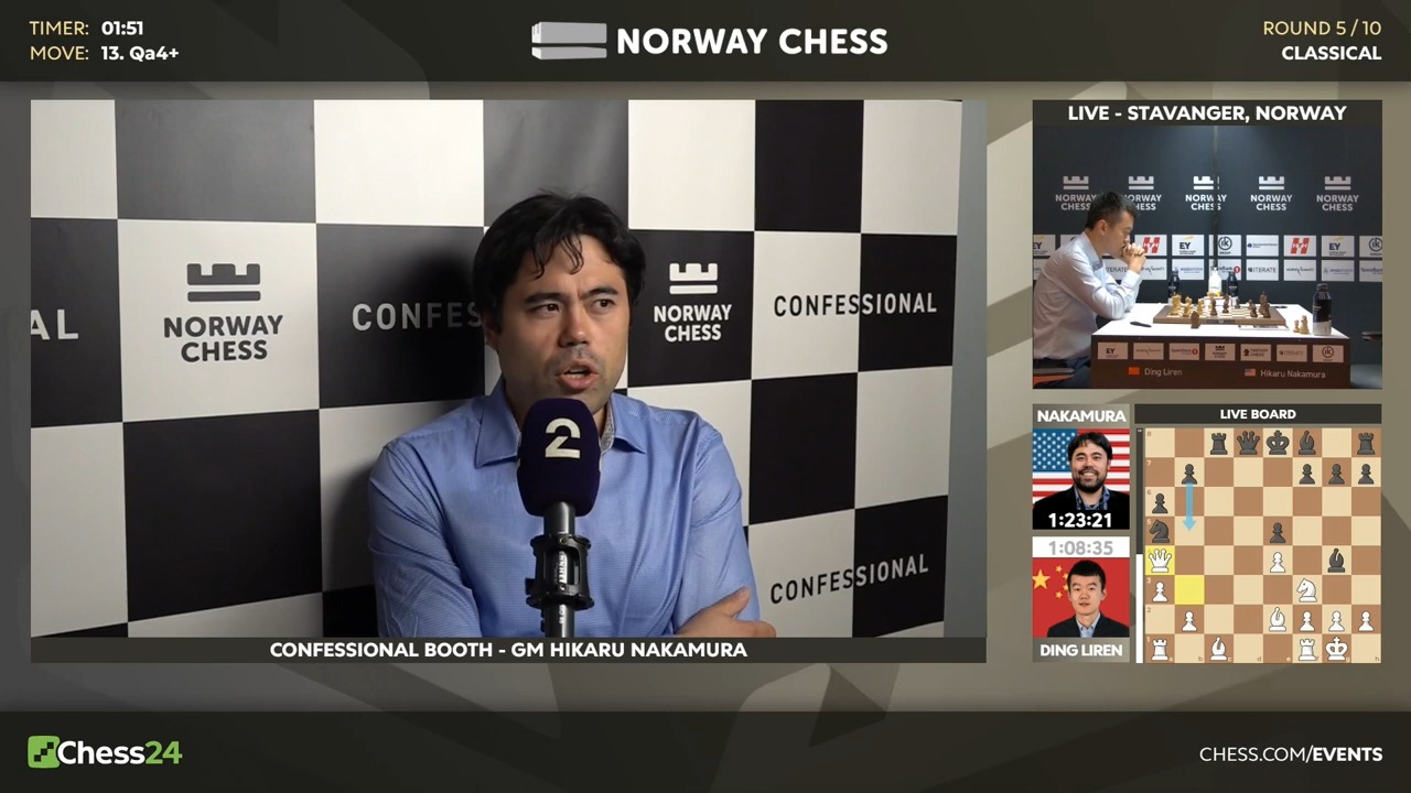 丁立人负中村光,村叔告解室如是说... Norway Chess 2024