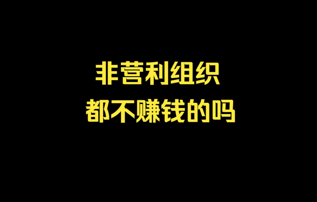 NGO 非盈利组织从哪赚钱,员工都是没工资的志愿者吗,非营利组织好贪污吗,为什么我们捐的钱没剩下多少哔哩哔哩bilibili