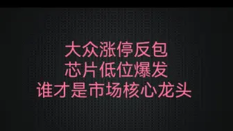 Download Video: 大众涨停反包，芯片低位爆发，谁才是市场核心龙头