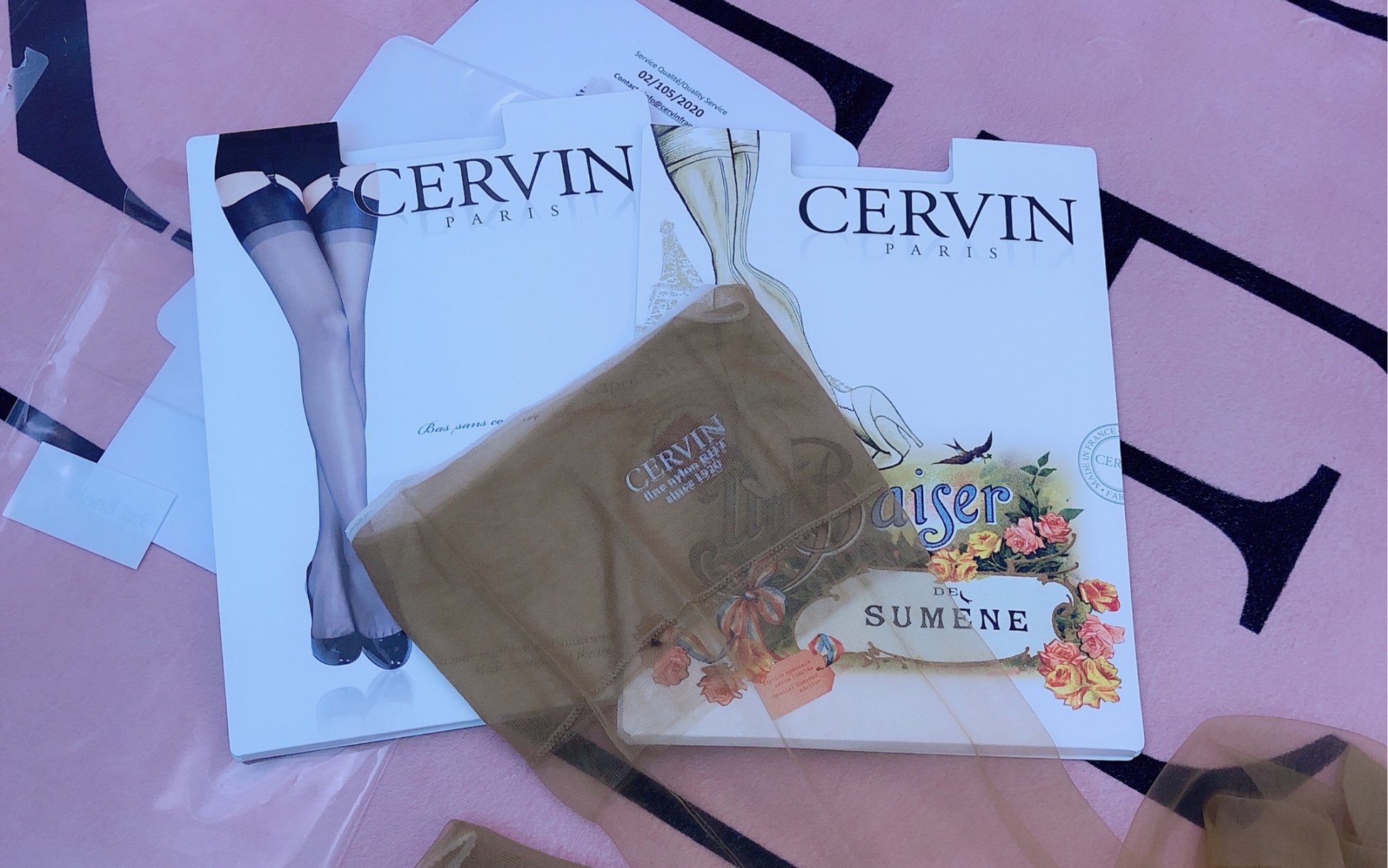 活动作品法国cervin复古尼龙无弹力袜开箱视频