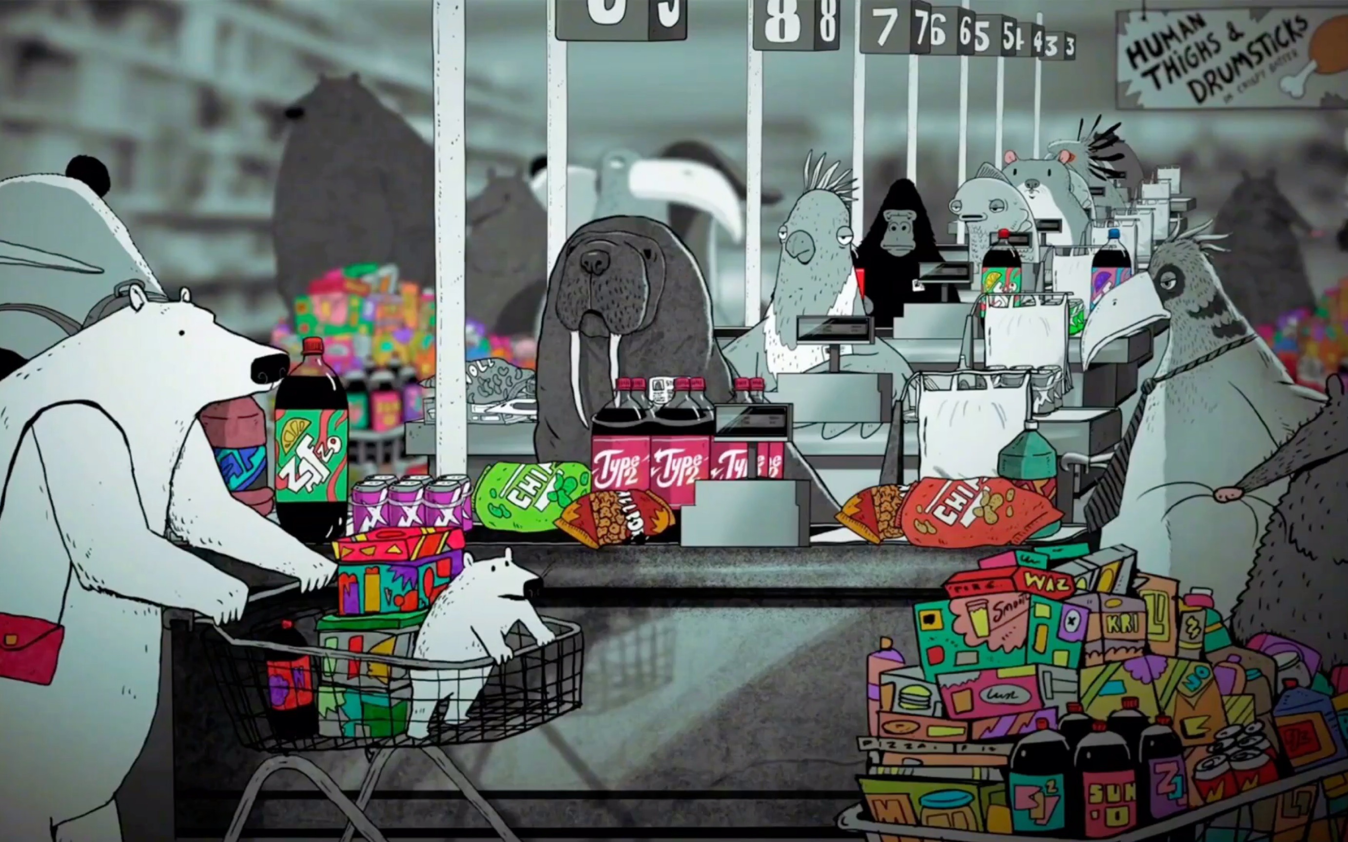 来自英国漫画家 steve cutts绘画作品.