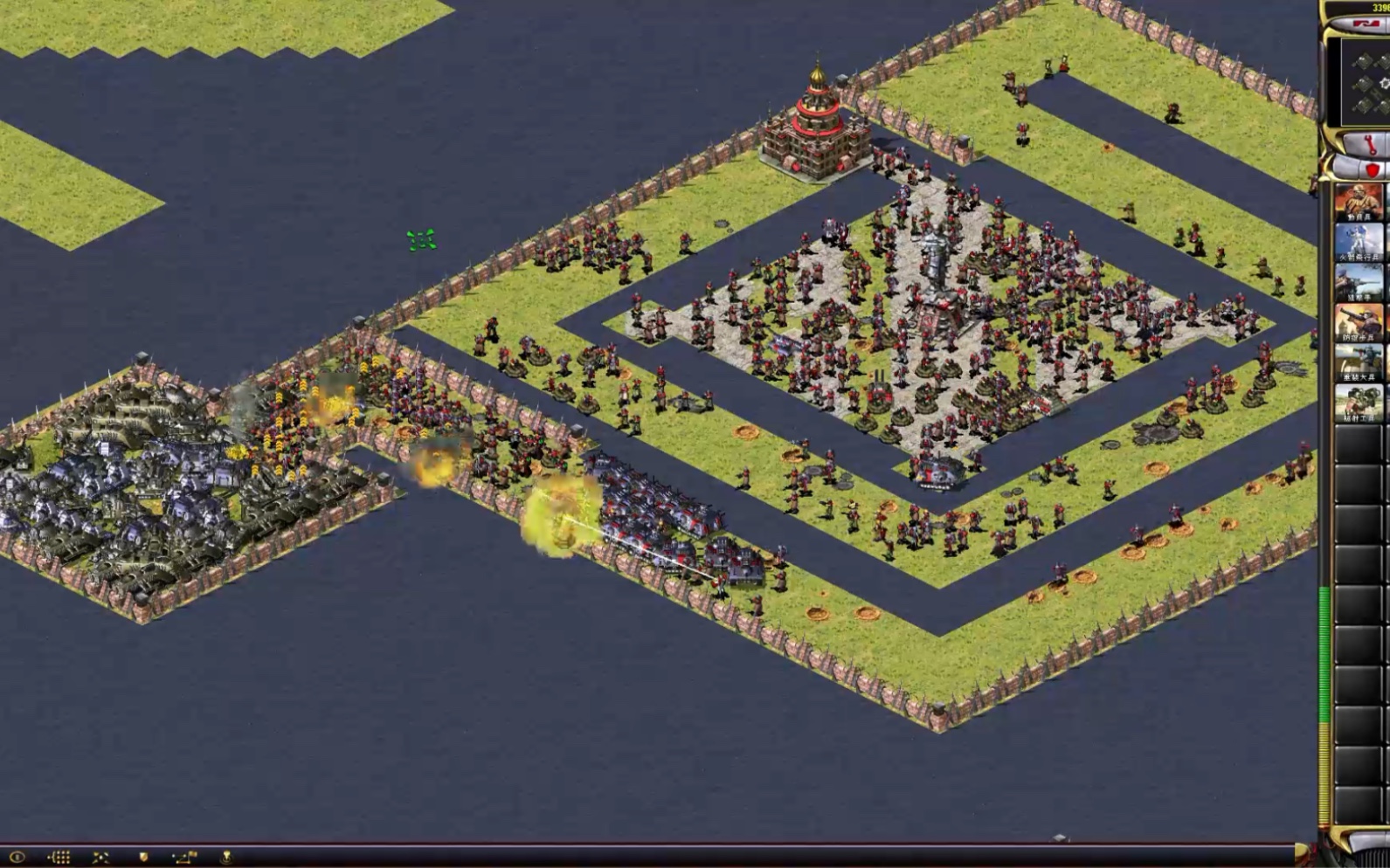 红警随机塔防打通关,把基地车卡出地图