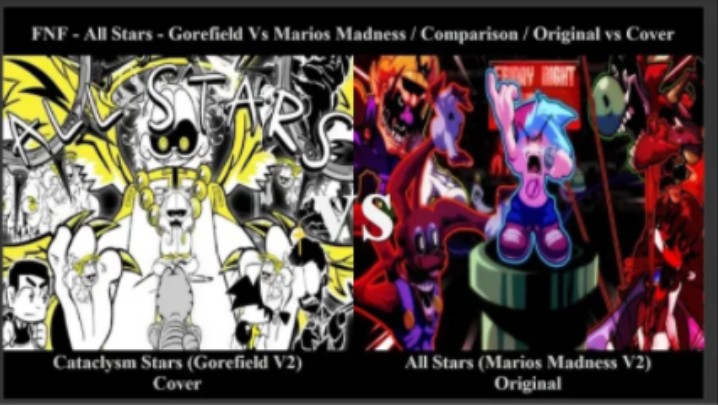 fnf - all stars /marios madness - gorefield / comparison
