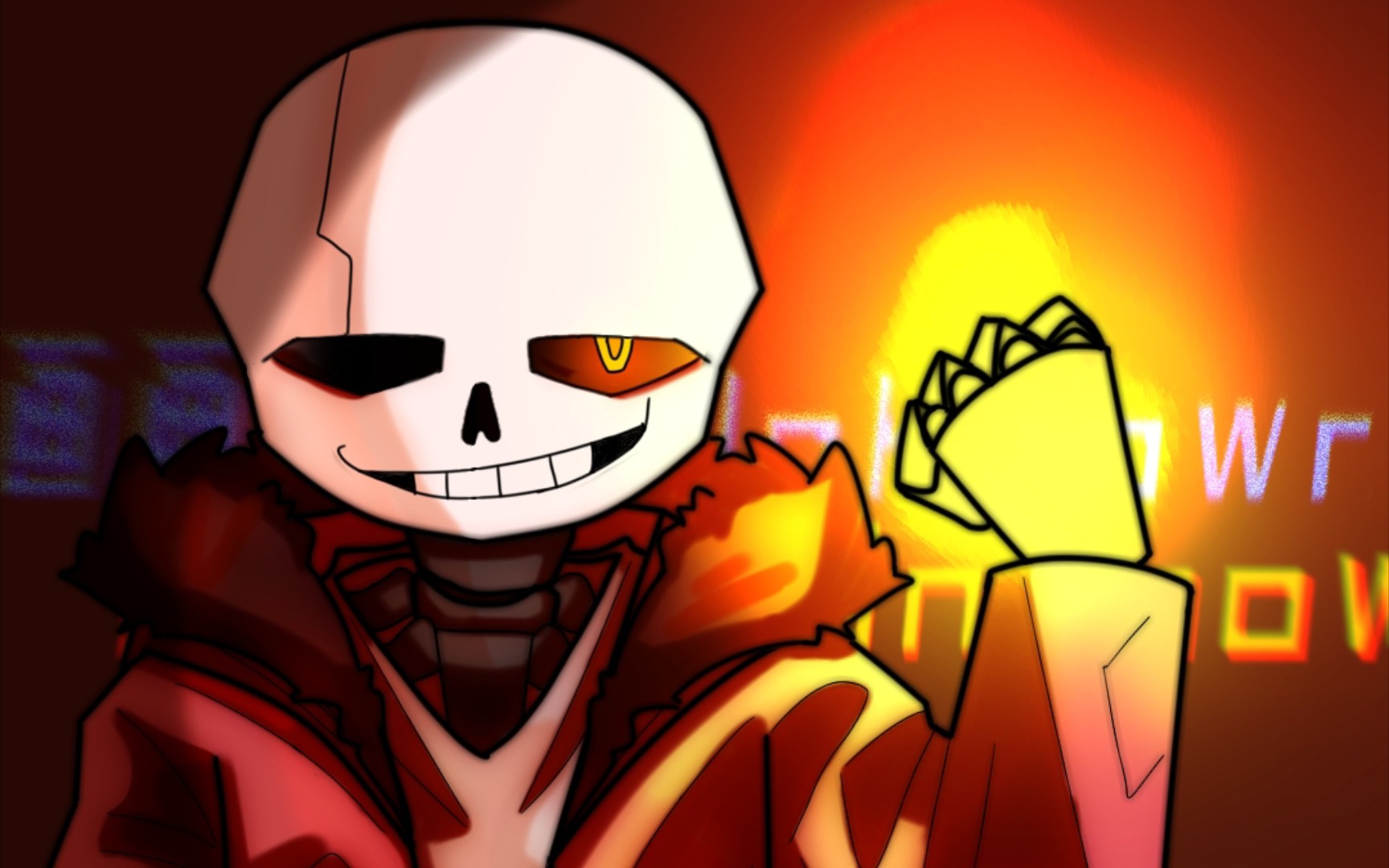 画渣指绘hardtalesans含绘画过程