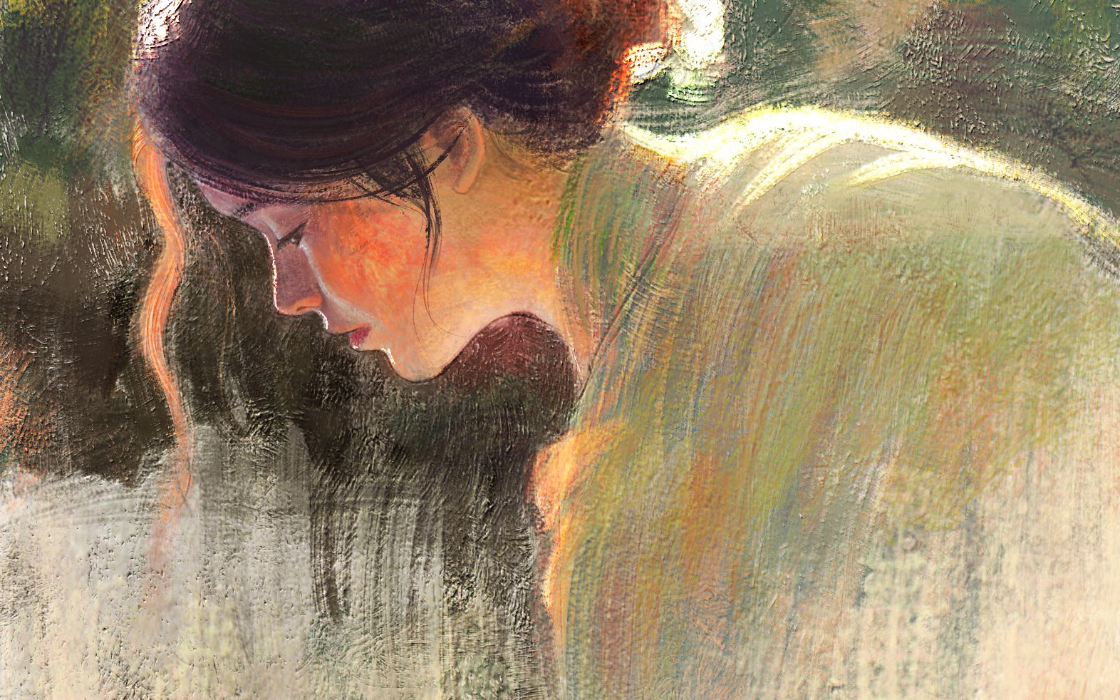 活动作品板绘厚涂逆光