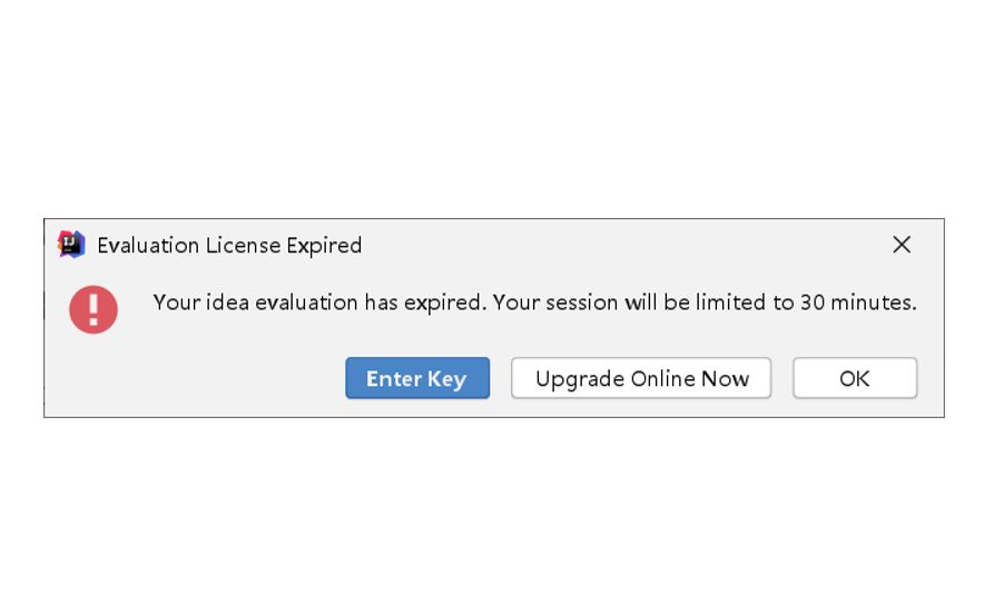 [图]插件解决：Your idea evaluation has expired. Your session will be limited to 30 minute